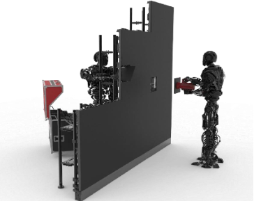 Robots installant un mur LED