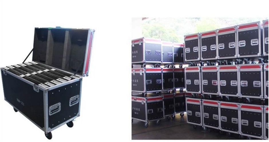 Flight case package ouvert et empilé